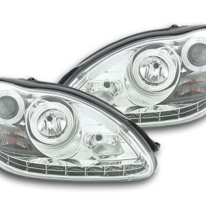 Scheinwerfer Set Daylight LED TFL-Optik Mercedes S-Klasse W220 02-05 chrom