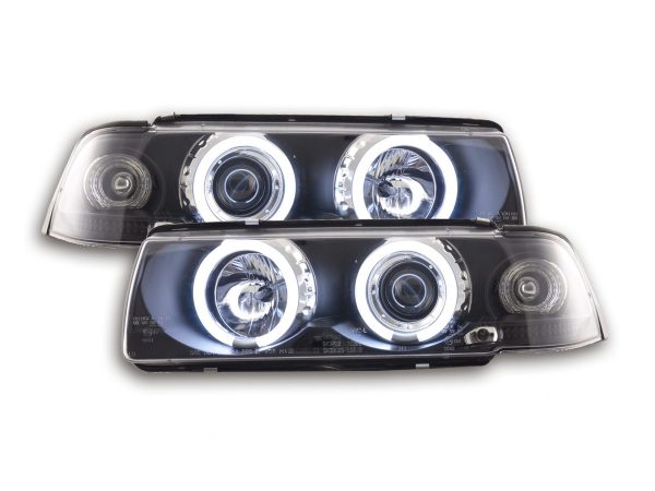 Scheinwerfer Set Angel Eyes CCFL BMW 3er E36 Coupe/Cabrio  92-98 schwarz