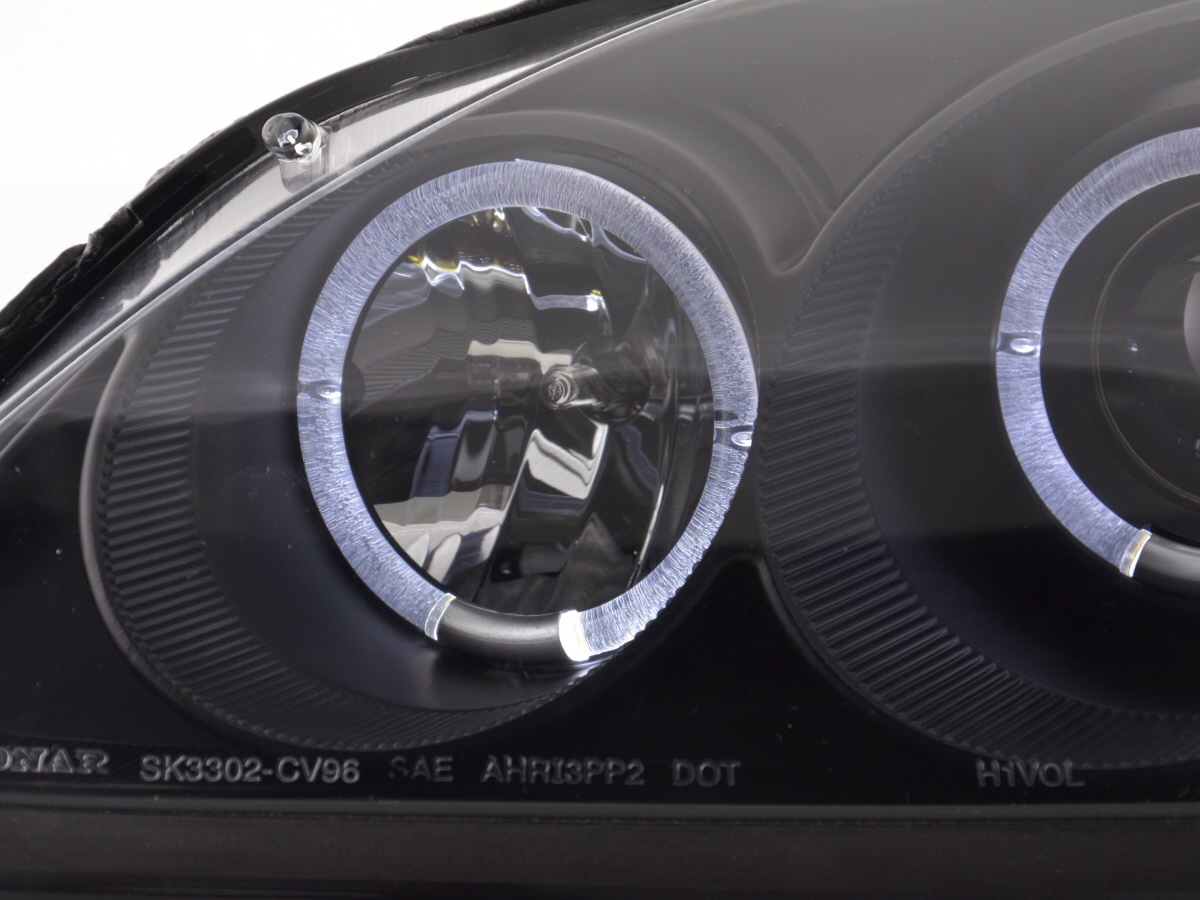 Scheinwerfer Set Honda Civic Coupe/Civic 4-trg.  99-00 schwarz – Bild 5