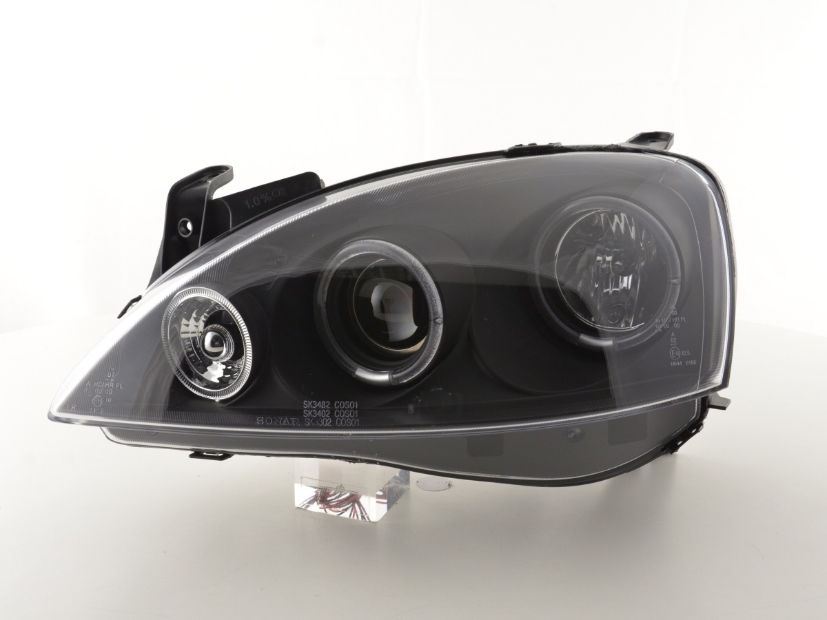 Scheinwerfer Set Opel Corsa C  01-06 schwarz – Bild 4