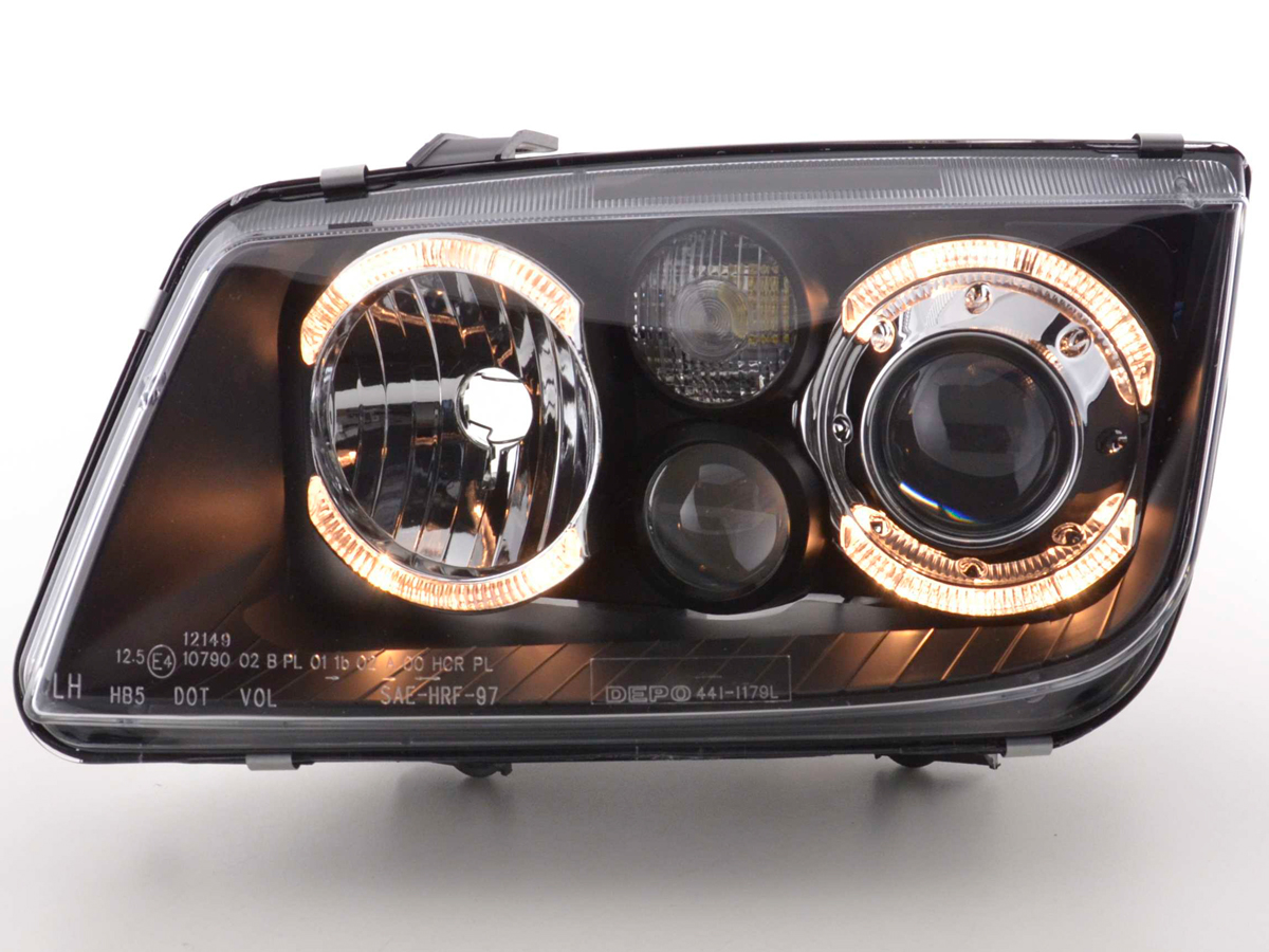 Scheinwerfer Set Angel Eyes VW Bora Typ 1J  98-04 schwarz – Bild 2
