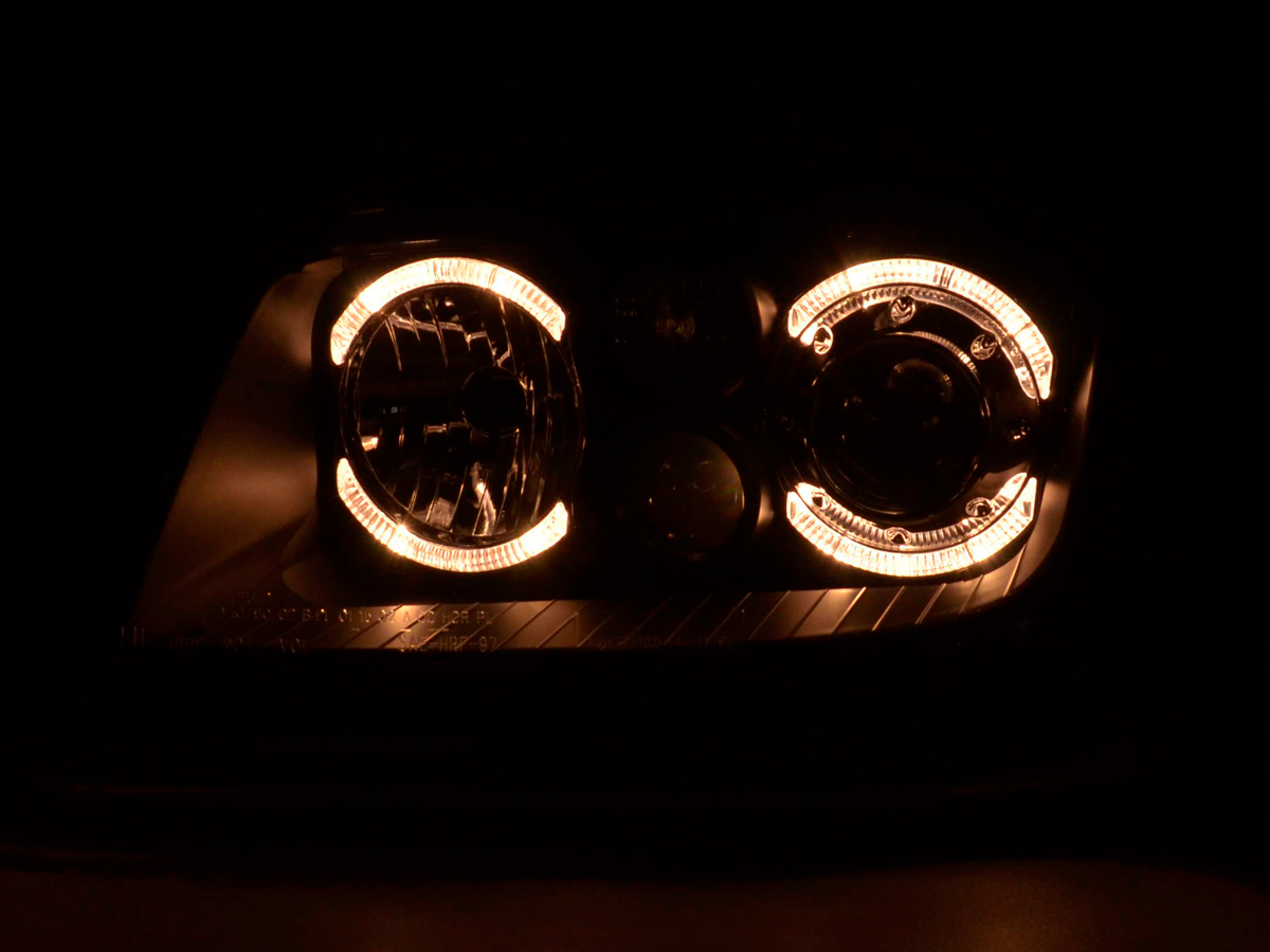 Scheinwerfer Set Angel Eyes VW Bora Typ 1J  98-04 schwarz – Bild 3