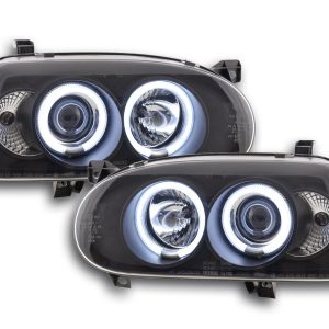 Scheinwerfer Set Angel Eyes CCFL VW Golf 3 92-98 schwarz