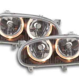 Scheinwerfer Set Angel Eyes VW Golf 3 Typ 1HXO, 1 EXO 91-97 schwarz