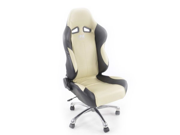 FK Sportsitz Bürodrehstuhl Baltimore schwarz/beige Chefsessel Drehstuhl Bürostuhl