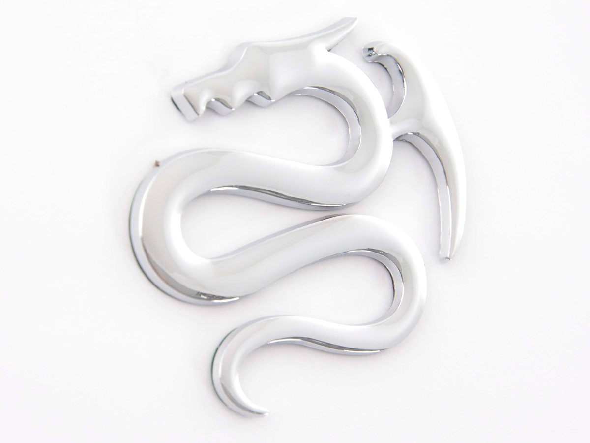 Aufkleber Chrom 3D Car Logo Motiv Dragon I 75x62 mm chrom – Bild 3