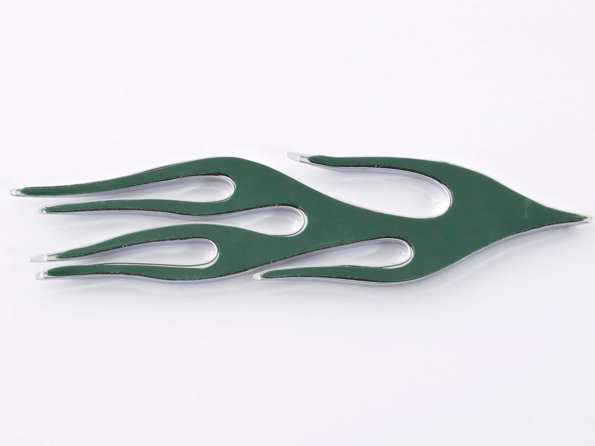 Aufkleber Chrom 3D Car Logo Motiv Flame 115×45 mm chrom