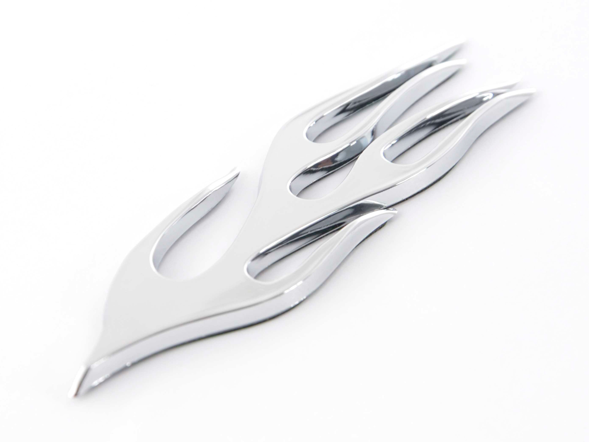 Aufkleber Chrom 3D Car Logo Motiv Flame 115x45 mm chrom – Bild 5