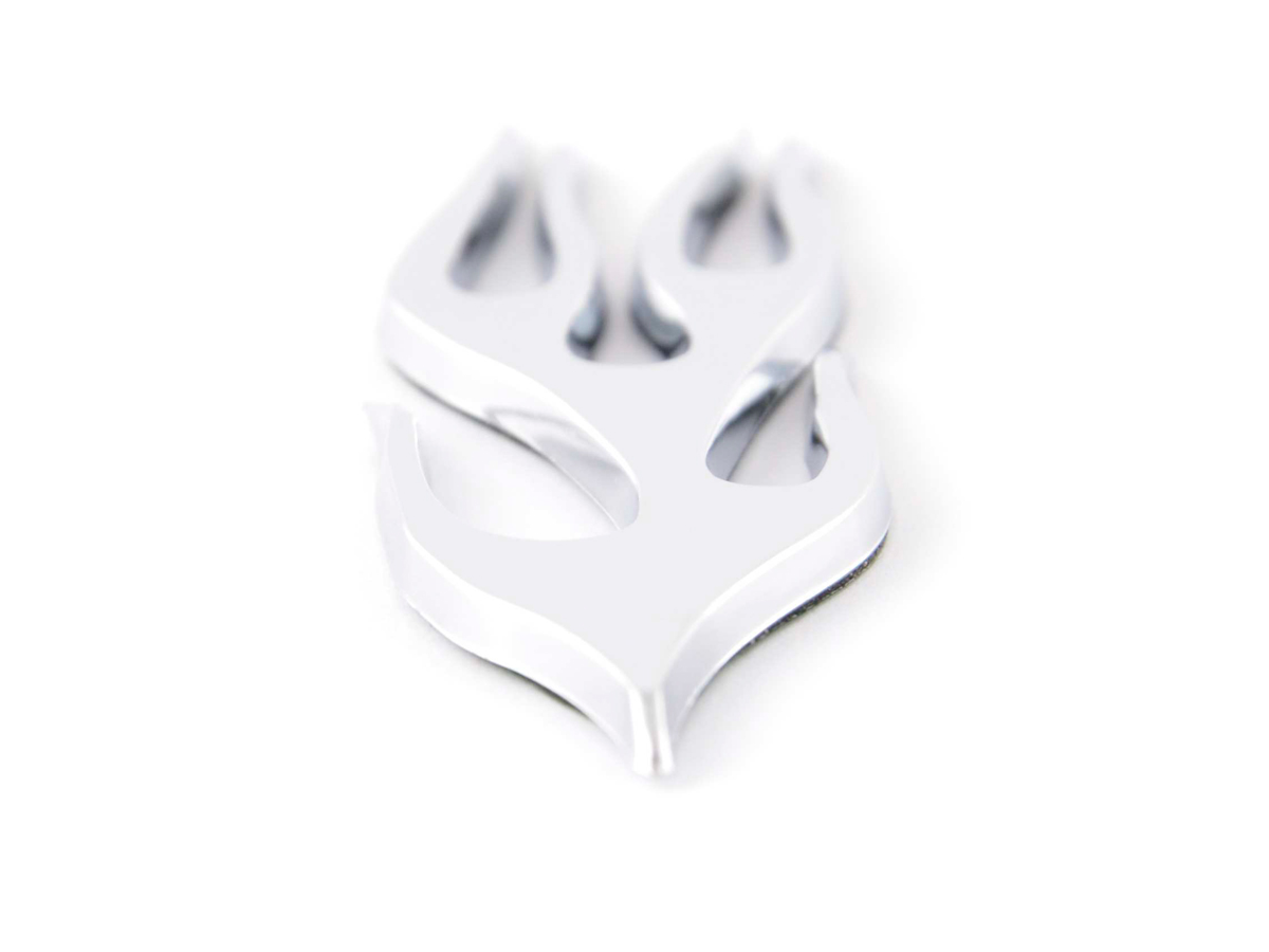 Aufkleber Chrom 3D Car Logo Motiv Flame 115x45 mm chrom – Bild 6