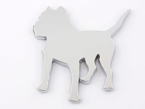 Aufkleber Chrom 3D Car Logo Motiv Pbull 85x85 mm chrom