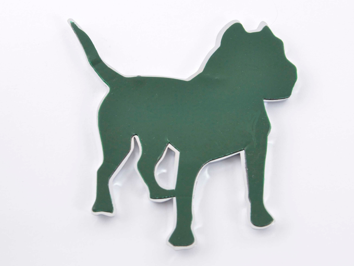 Aufkleber Chrom 3D Car Logo Motiv Pbull 85×85 mm chrom