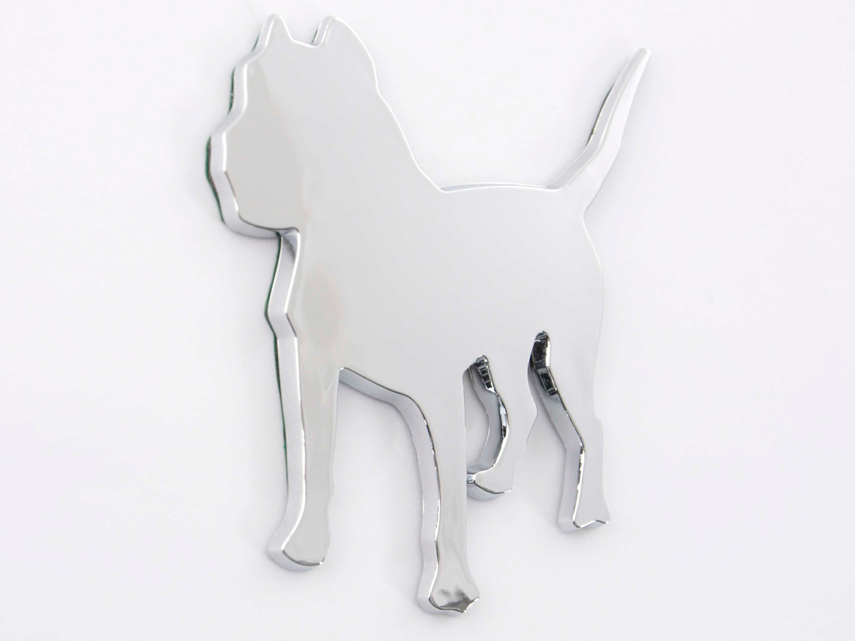 Aufkleber Chrom 3D Car Logo Motiv Pbull 85x85 mm chrom – Bild 3