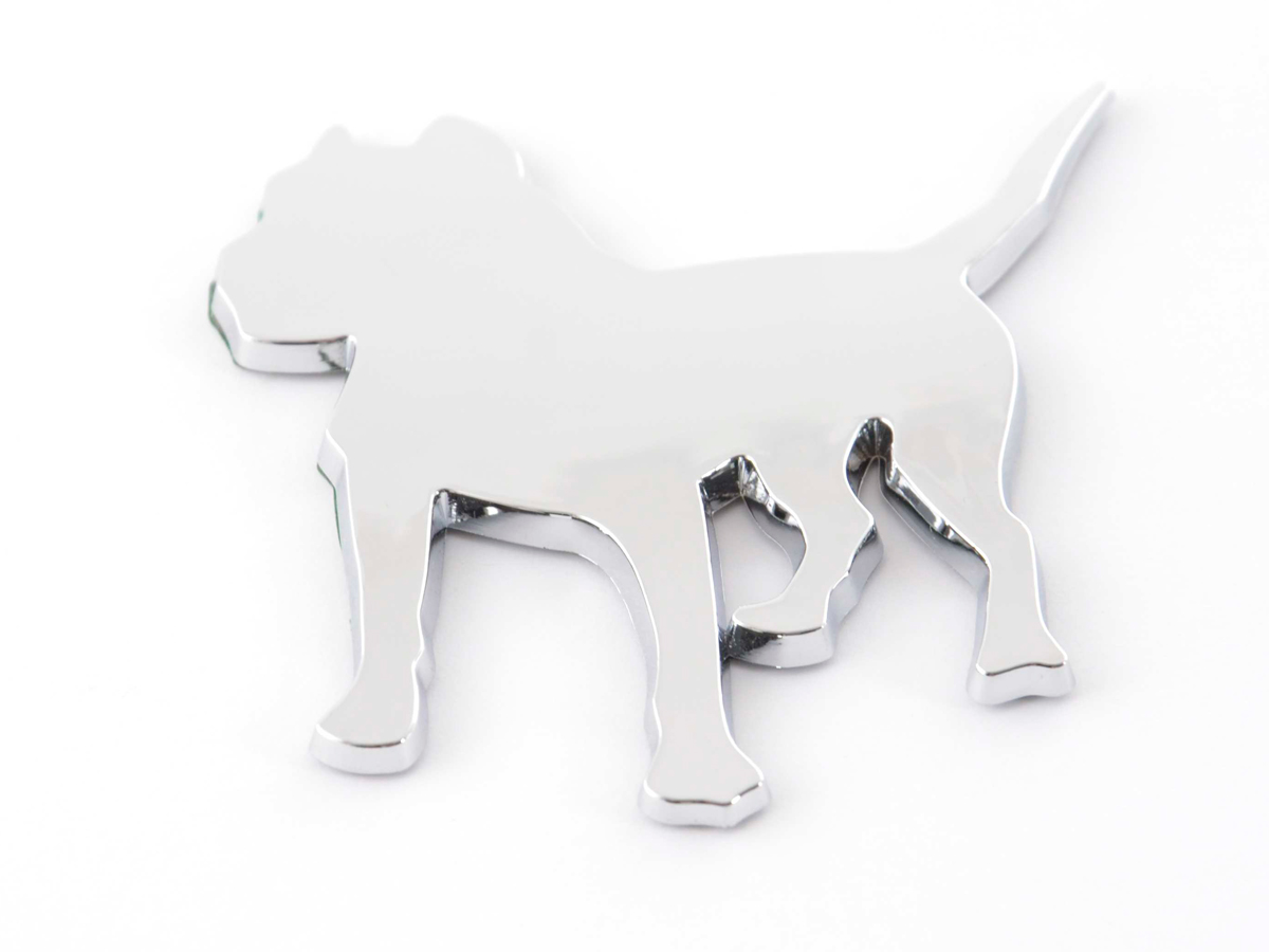 Aufkleber Chrom 3D Car Logo Motiv Pbull 85x85 mm chrom – Bild 4