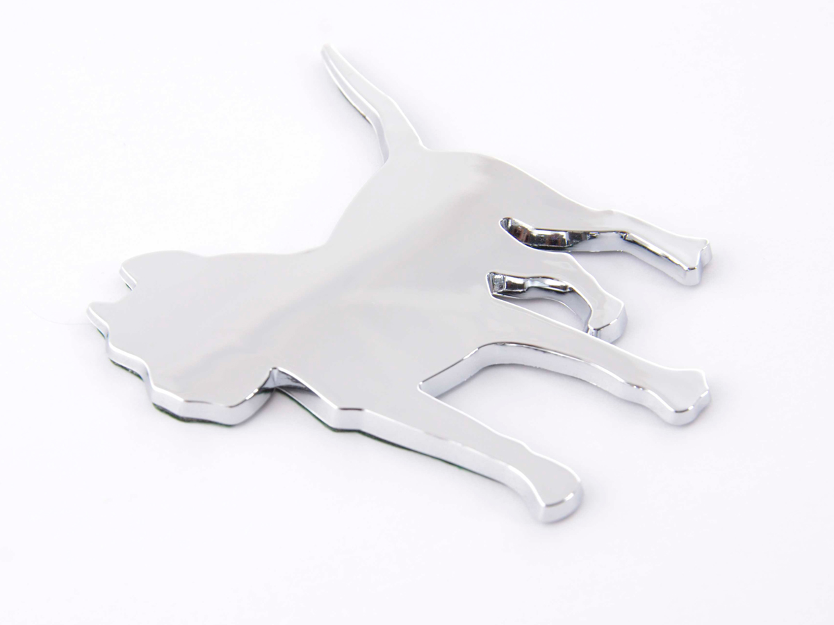 Aufkleber Chrom 3D Car Logo Motiv Pbull 85x85 mm chrom – Bild 5