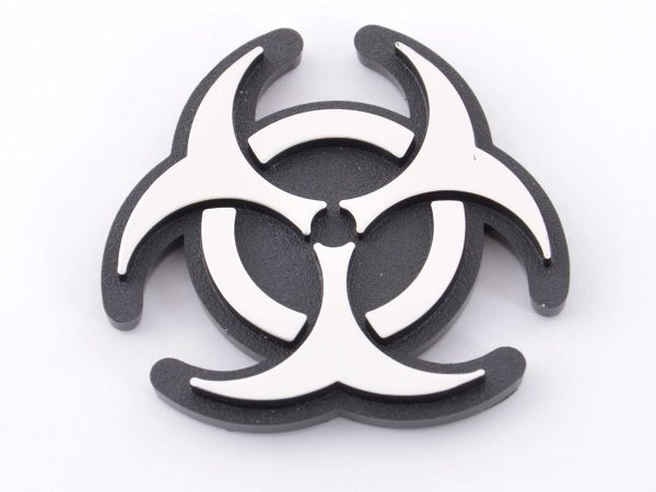 Aufkleber Chrom 3D Car Logo Motiv Radioactiv 52x52 mm chrom