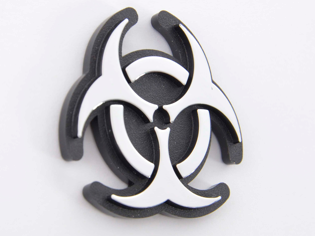 Aufkleber Chrom 3D Car Logo Motiv Radioactiv 52x52 mm chrom – Bild 3