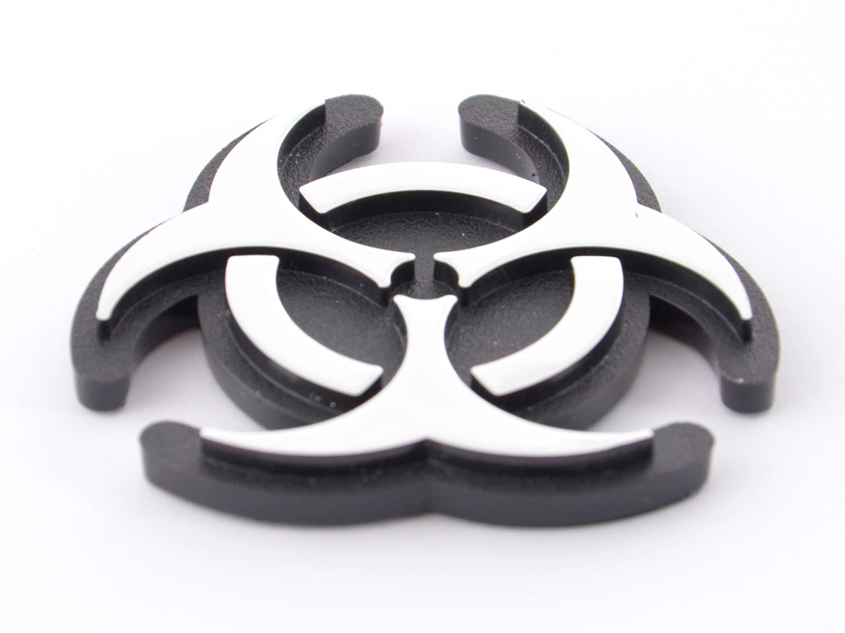 Aufkleber Chrom 3D Car Logo Motiv Radioactiv 52x52 mm chrom – Bild 4