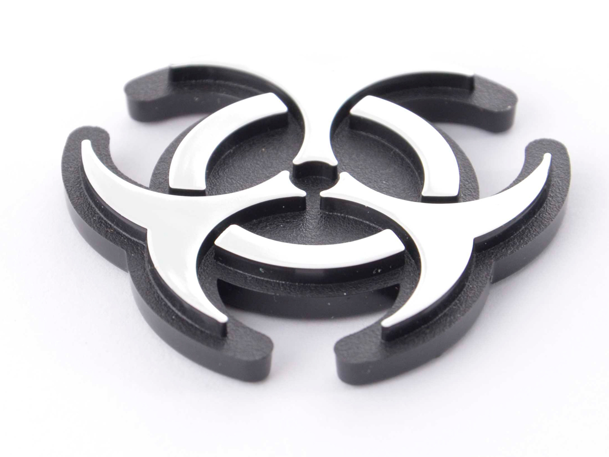 Aufkleber Chrom 3D Car Logo Motiv Radioactiv 52x52 mm chrom – Bild 5