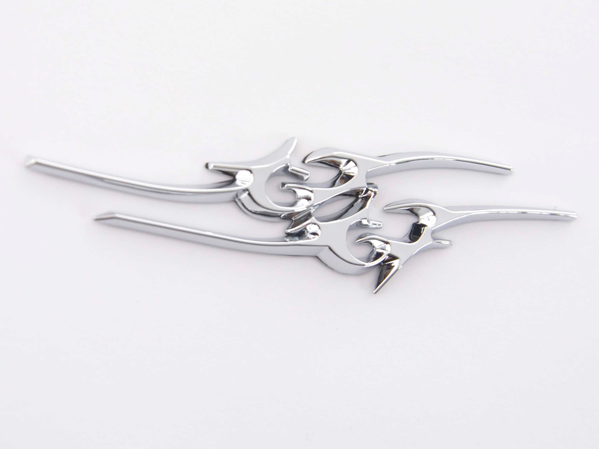 Aufkleber Chrom 3D Car Logo Motiv Tribal III 135x30 mm chrom – Bild 3