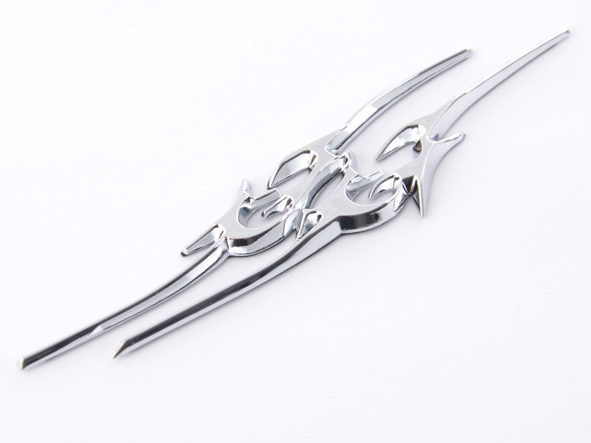 Aufkleber Chrom 3D Car Logo Motiv Tribal III 135x30 mm chrom – Bild 5