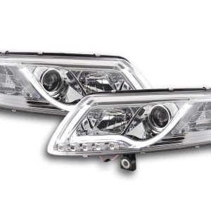 Scheinwerfer Set Daylight LED TFL-Optik Audi A6 Typ 4F 04-08 chrom für Rechtslenker