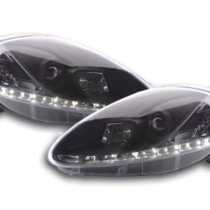 Scheinwerfer Set Daylight LED TFL-Optik Fiat Grande Punto Typ 199 08- schwarz