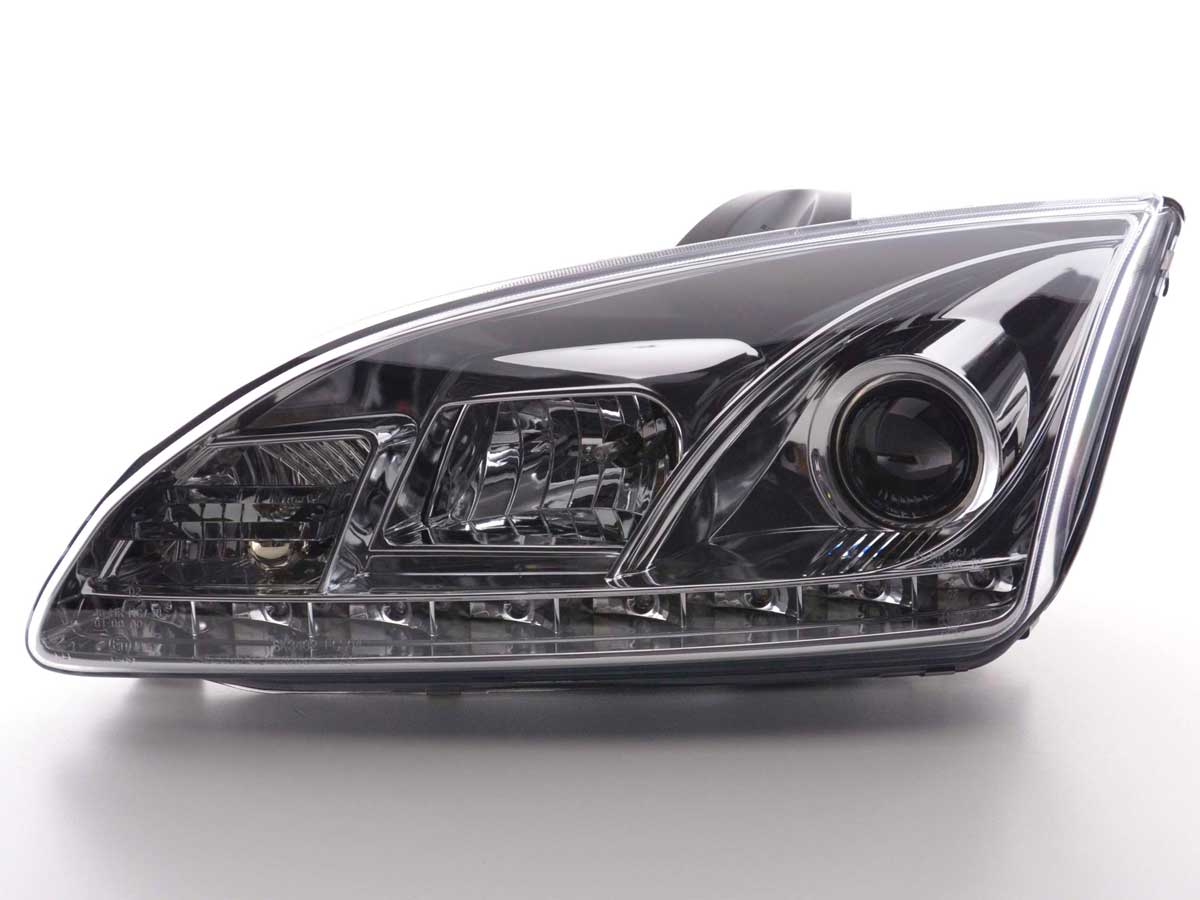 Scheinwerfer Set Daylight LED TFL-Optik Ford Focus 4/5-trg.  05-08 chrom – Bild 4