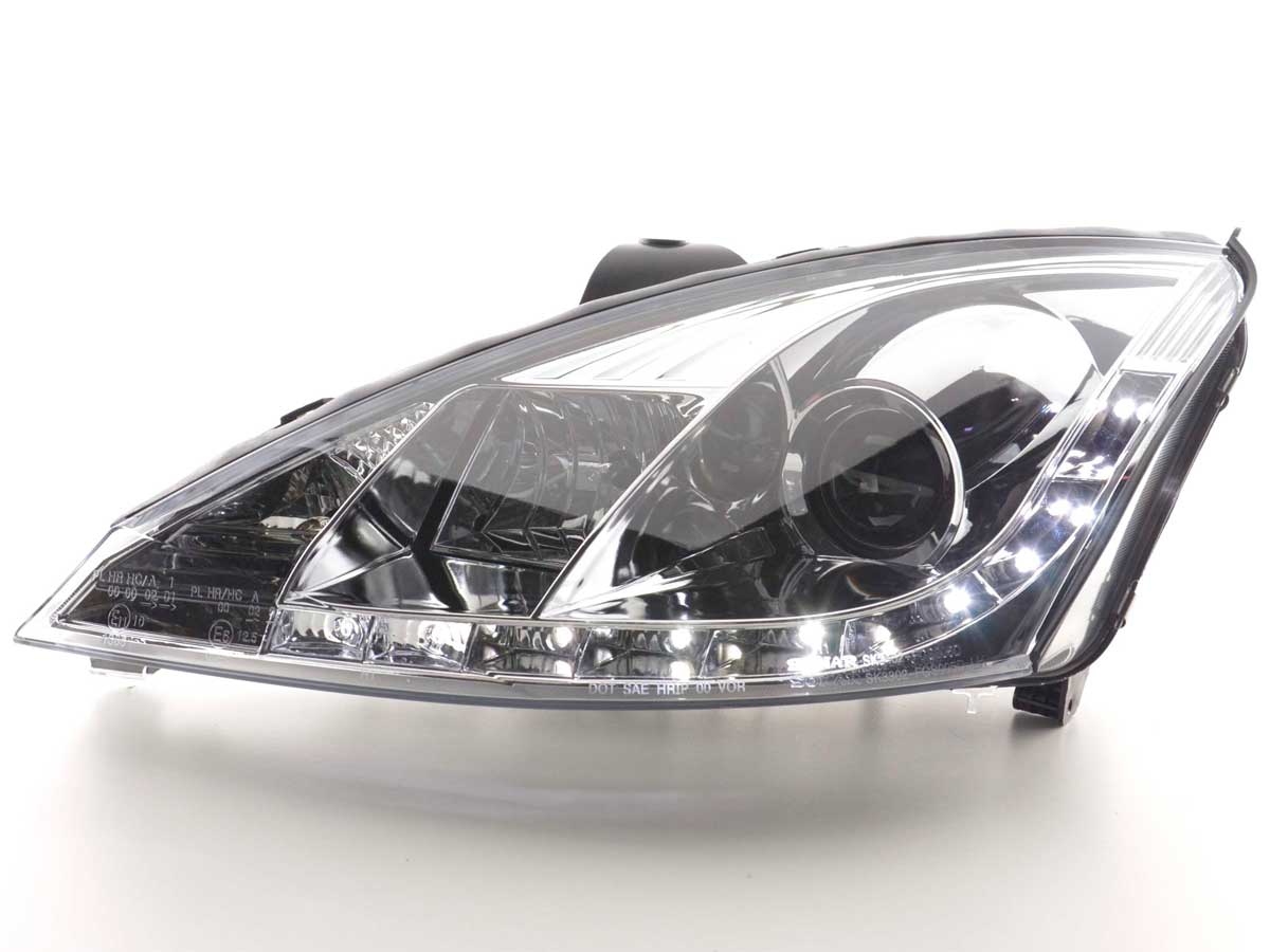 Scheinwerfer Set Daylight LED TFL-Optik Ford Focus 3/4/5-trg.  98-01 chrom – Bild 2