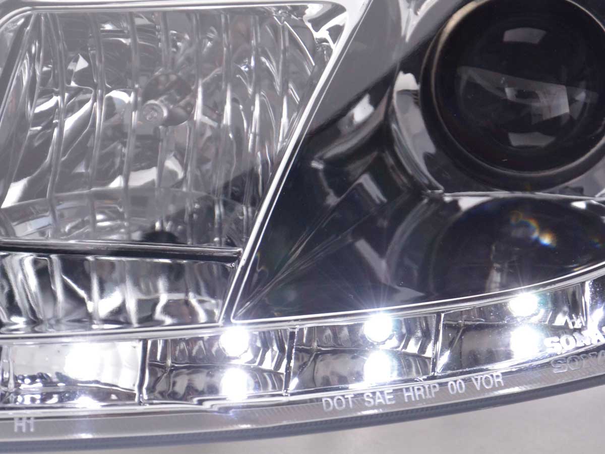 Scheinwerfer Set Daylight LED TFL-Optik Ford Focus 3/4/5-trg.  98-01 chrom – Bild 6