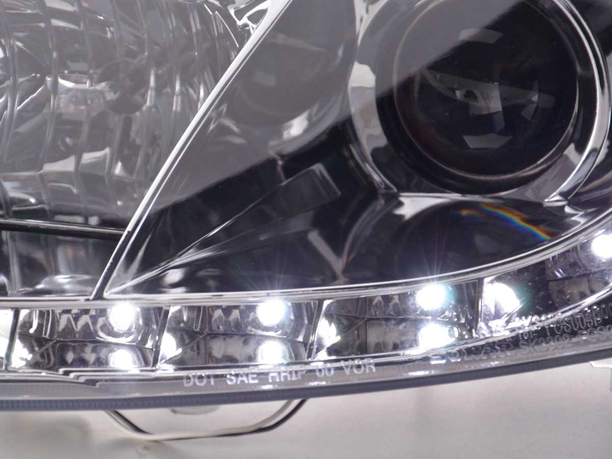 Scheinwerfer Set Daylight LED TFL-Optik Ford Focus 3/4/5-trg.  01-04 chrom – Bild 6