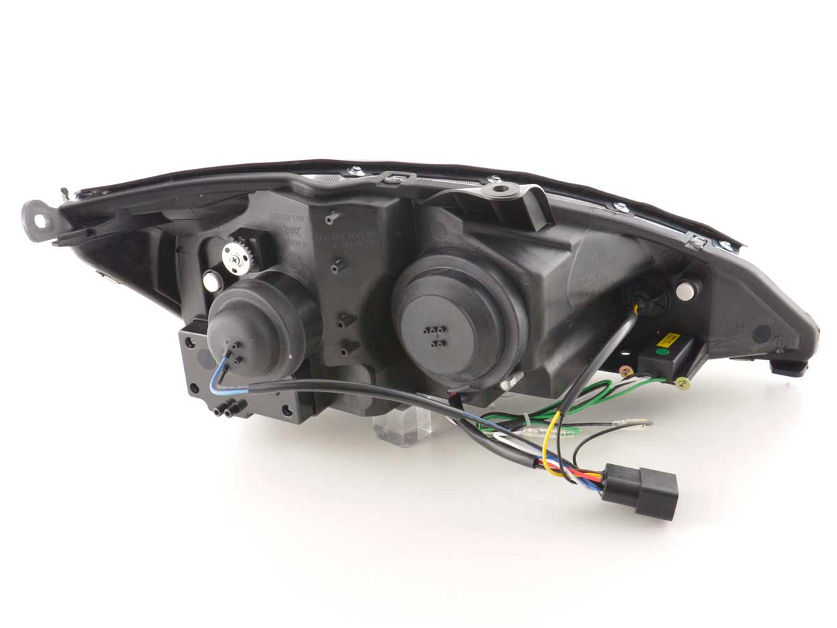 Scheinwerfer Set Daylight LED TFL-Optik Ford Focus 3/4/5-trg.  01-04 schwarz – Bild 7