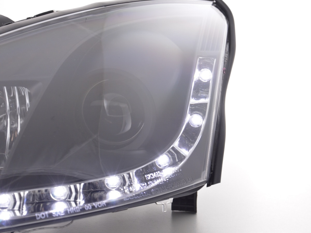 Scheinwerfer Set Daylight LED TFL-Optik Ford Focus 3/4/5-trg.  01-04 schwarz für Rechtslenker – Bild 5