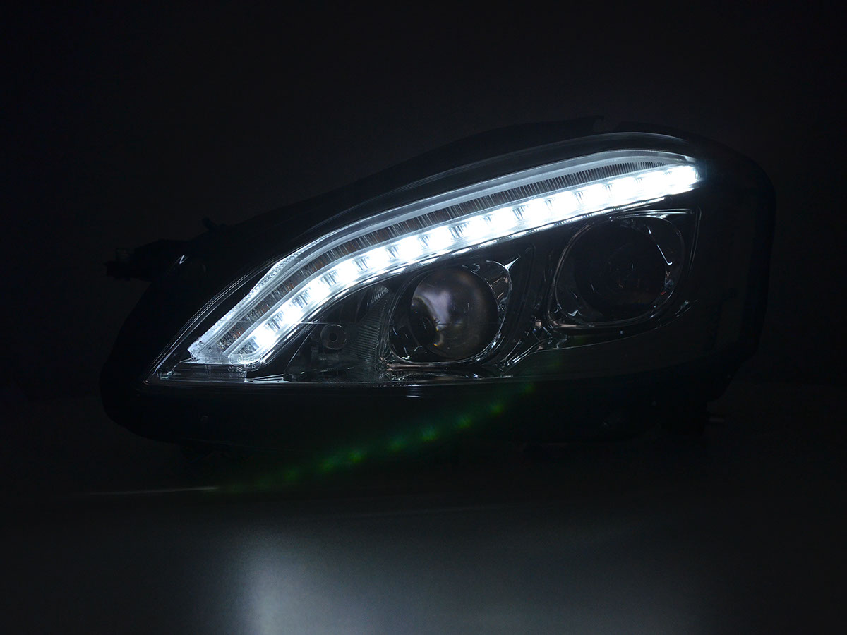 Scheinwerfer Set Xenon Daylight LED TFL-Optik Mercedes-Benz S-Klasse (221)  05-09 chrom – Bild 2