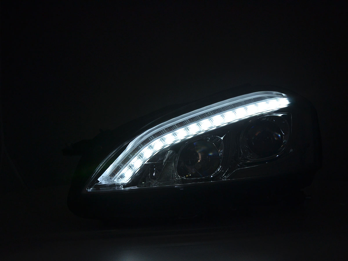 Scheinwerfer Set Daylight LED TFL-Optik Mercedes-Benz S-Klasse (221)  05-09 chrom – Bild 2
