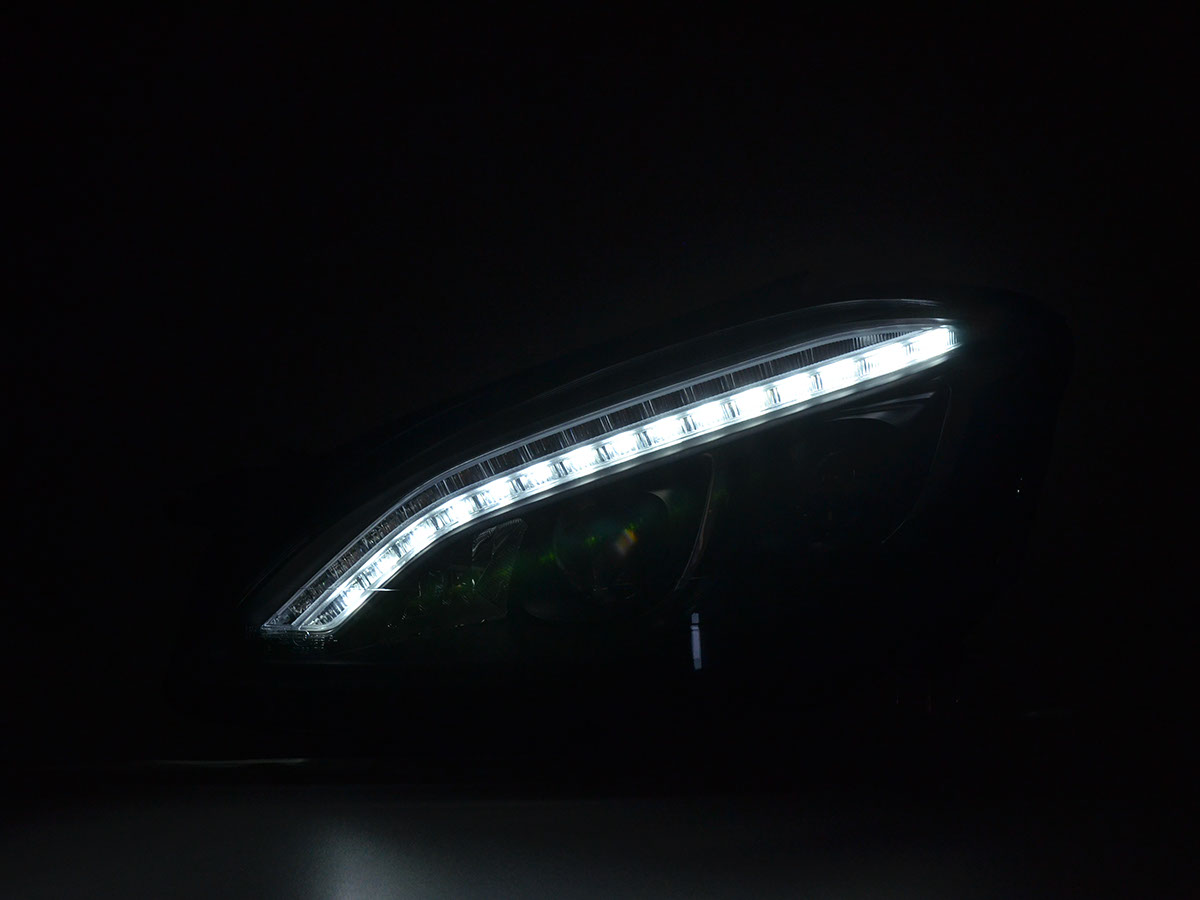 Scheinwerfer Set Daylight LED TFL-Optik Mercedes-Benz S-Klasse (221)  05-09 schwarz – Bild 2