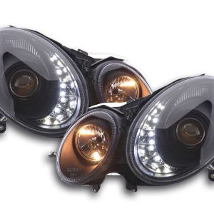 Scheinwerfer Set Daylight LED TFL-Optik Mercedes E-Klasse 211 06-09 schwarz