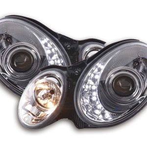 Scheinwerfer Set Daylight LED TFL-Optik Mercedes E-Klasse Typ W211 02-06 chrom