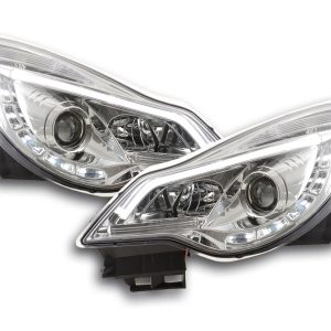 Scheinwerfer Set Daylight LED Tagfahrlicht Opel Corsa D ab 2011 chrom für Rechtslenker