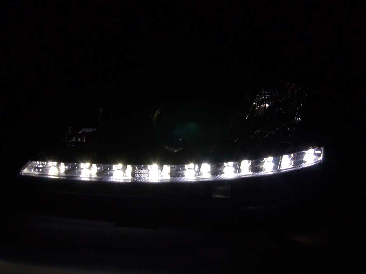 Scheinwerfer Set Daylight LED TFL-Optik Opel Corsa C  01-06 schwarz – Bild 3