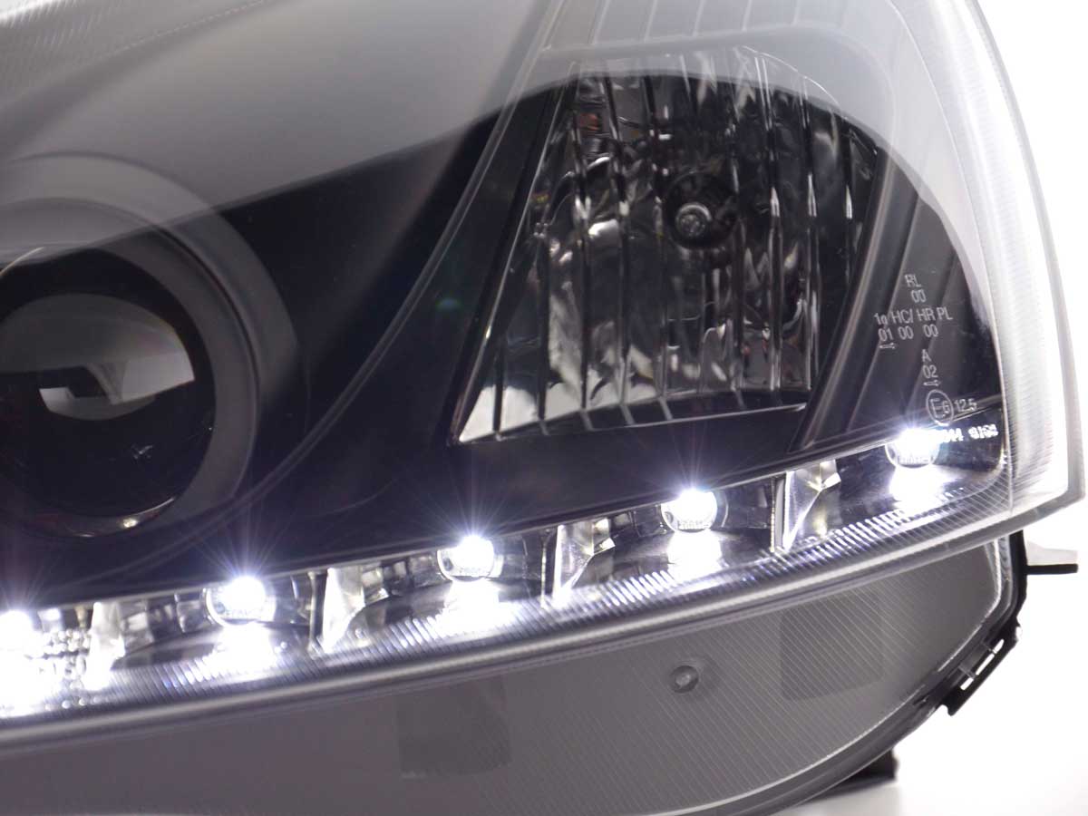 Scheinwerfer Set Daylight LED TFL-Optik Opel Corsa C  01-06 schwarz – Bild 5