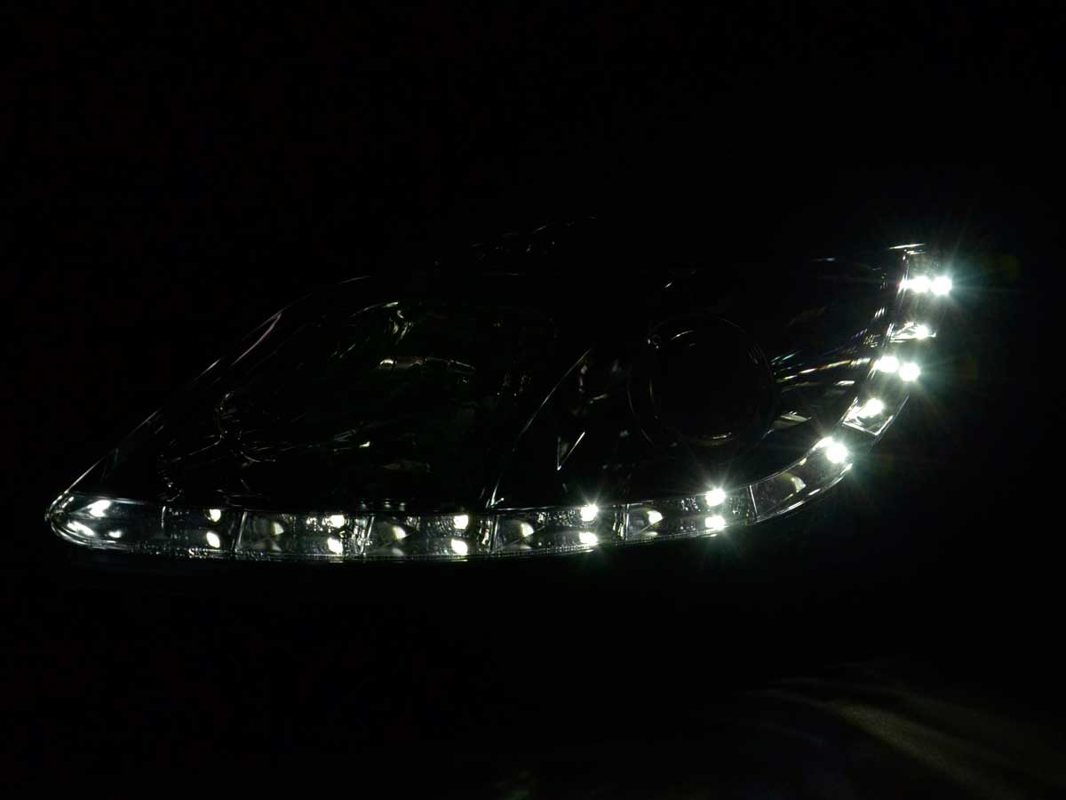 Scheinwerfer Set Daylight LED TFL-Optik Opel Corsa D  06- chrom – Bild 3