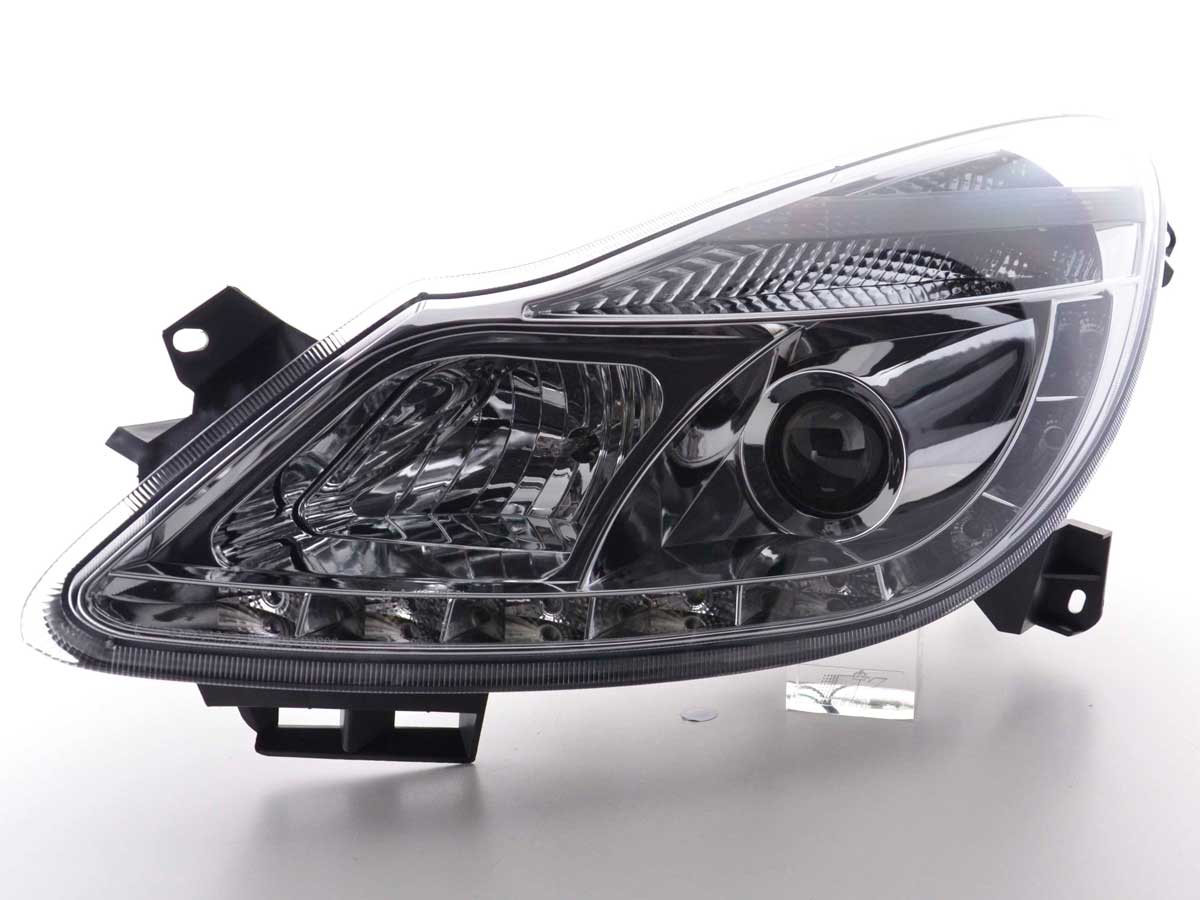 Scheinwerfer Set Daylight LED TFL-Optik Opel Corsa D  06- chrom – Bild 4