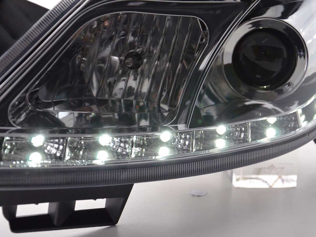 Scheinwerfer Set Daylight LED TFL-Optik Opel Corsa D  06- chrom – Bild 6