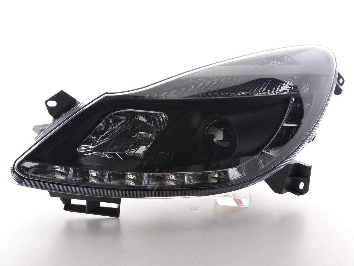 Scheinwerfer Set Daylight LED TFL-Optik Opel Corsa D  06- schwarz – Bild 4