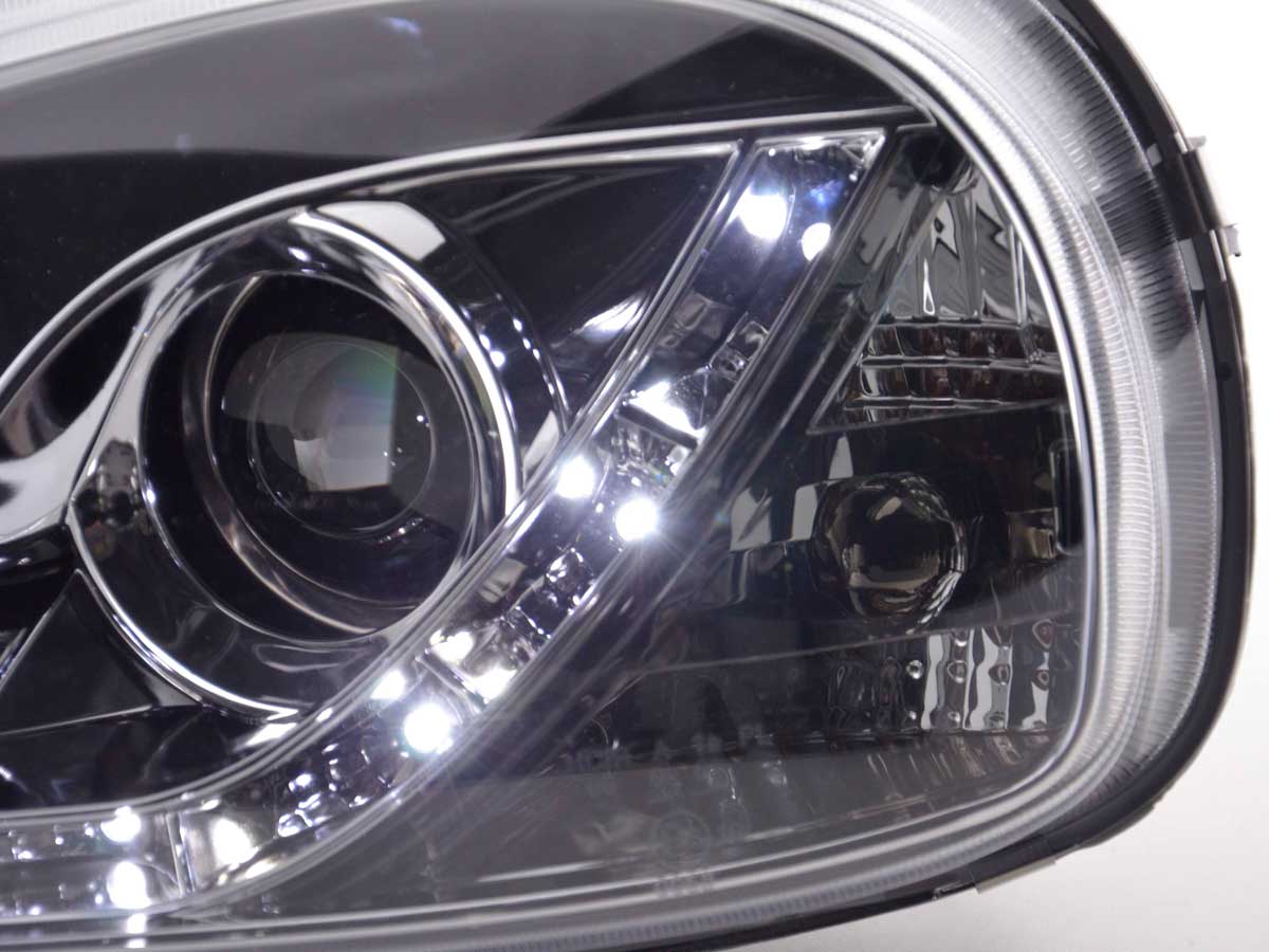 Scheinwerfer Set Daylight LED TFL-Optik Opel Corsa B  94-00 chrom – Bild 5