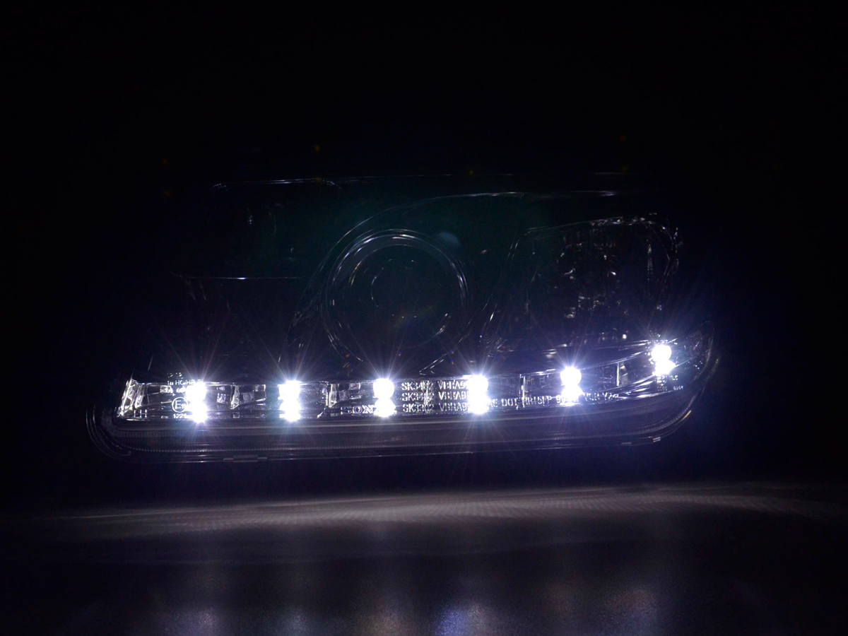 Scheinwerfer Set Daylight LED TFL-Optik VW Bora Typ 1J  99-04 chrom – Bild 3
