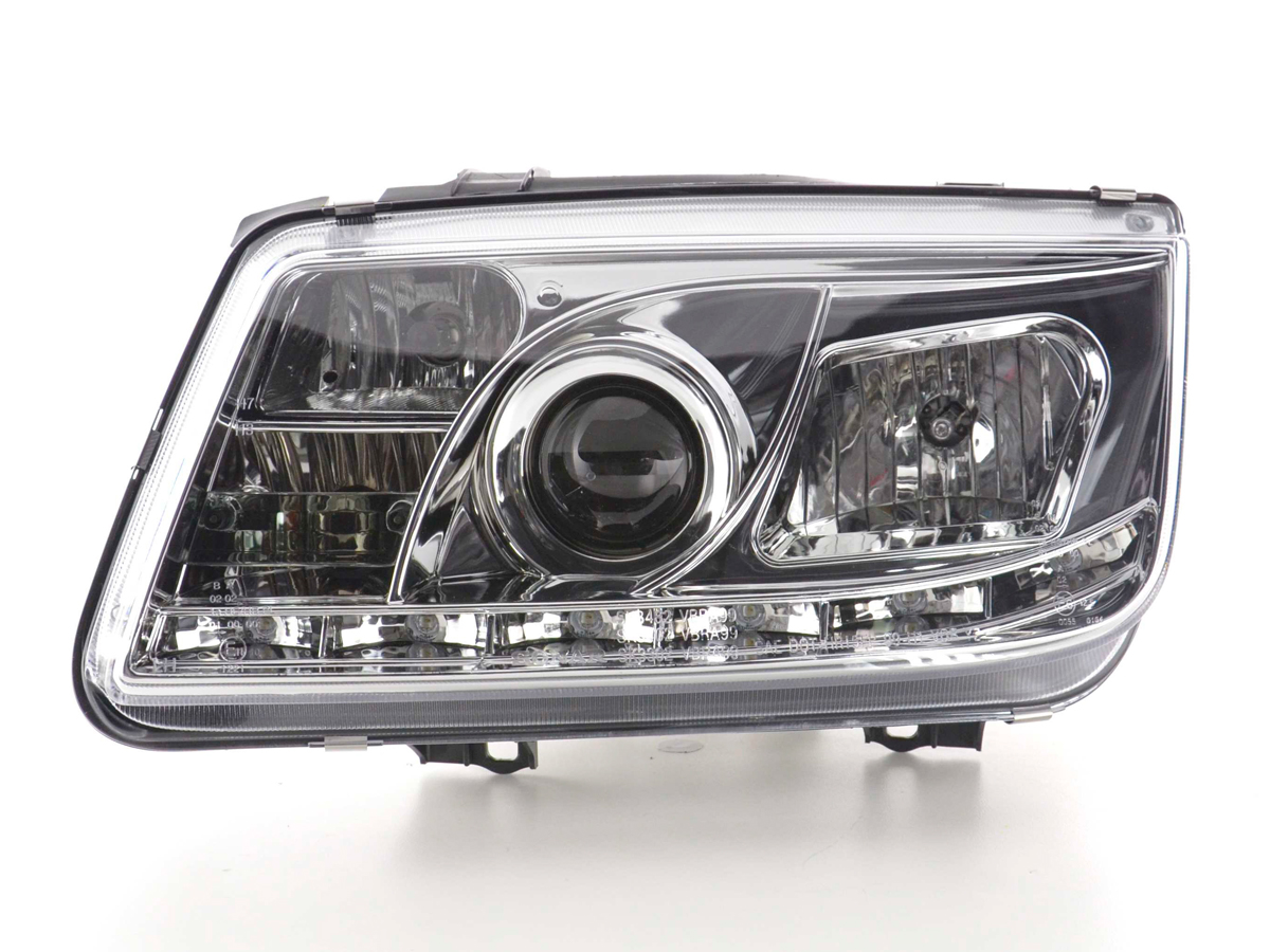 Scheinwerfer Set Daylight LED TFL-Optik VW Bora Typ 1J  99-04 chrom – Bild 4