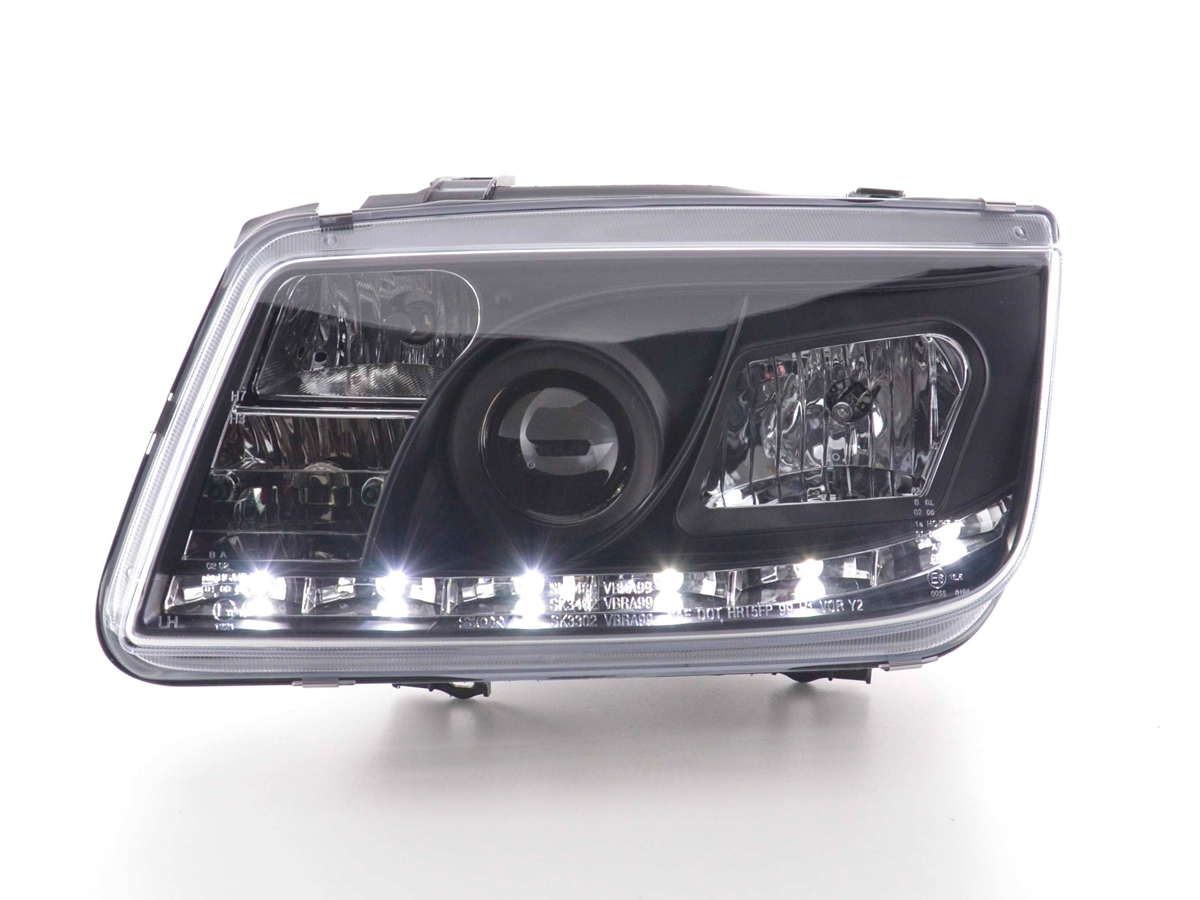 Scheinwerfer Set Daylight LED TFL-Optik VW Bora Typ 1J  99-04 schwarz – Bild 2