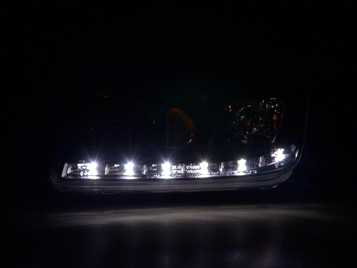 Scheinwerfer Set Daylight LED TFL-Optik VW Bora Typ 1J  99-04 schwarz – Bild 3