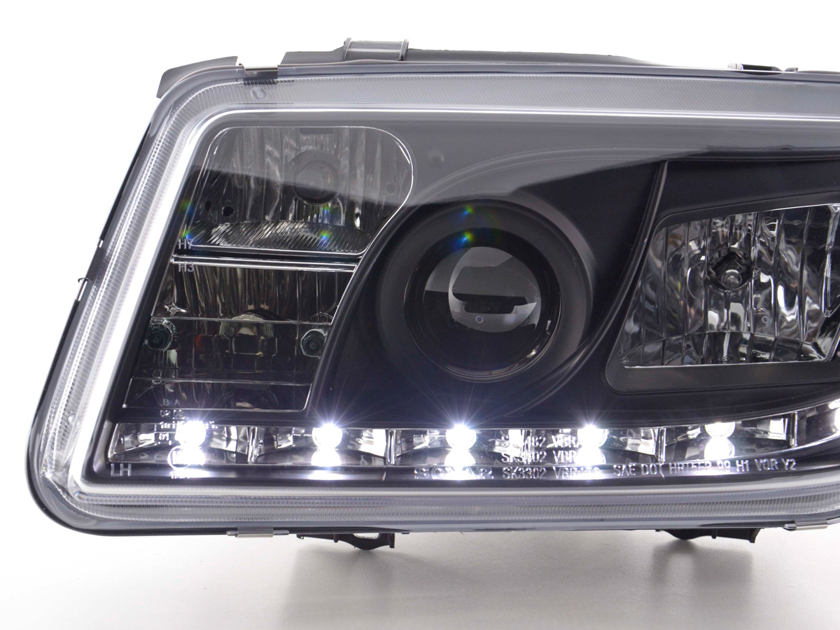 Scheinwerfer Set Daylight LED TFL-Optik VW Bora Typ 1J  99-04 schwarz – Bild 6